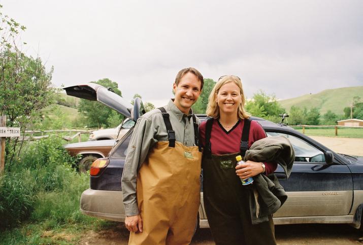 gretchen & husband - Laurie & Mikes Wedding - HF Bar Ranch Saddlestring, Wyoming