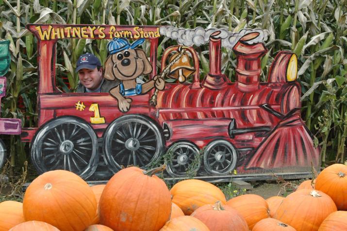 chris behind the pumpkin train - Berkshires, MA